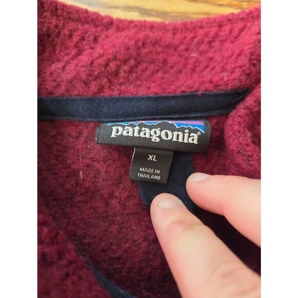 PATAGONIA Women Woolyester Fleece Jacket in Oxide Red Sz Xl - Picture 3 of 6